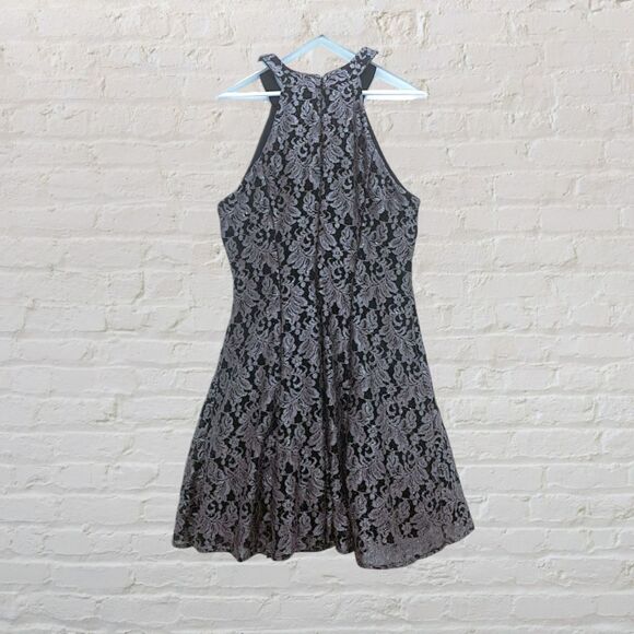 R&M Collection Halter dress Black Silver Size 6 - Picture 3 of 16